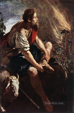 Domenico Fetti Painting - Moses Before The Burning Bush Baroque figures Domenico Fetti